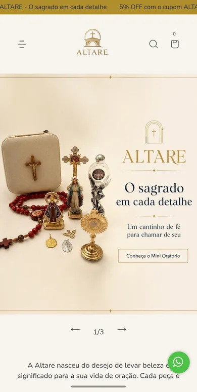 Altare: no celular