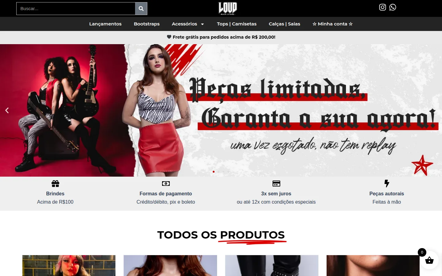 Home do site da LOUD Rock Store