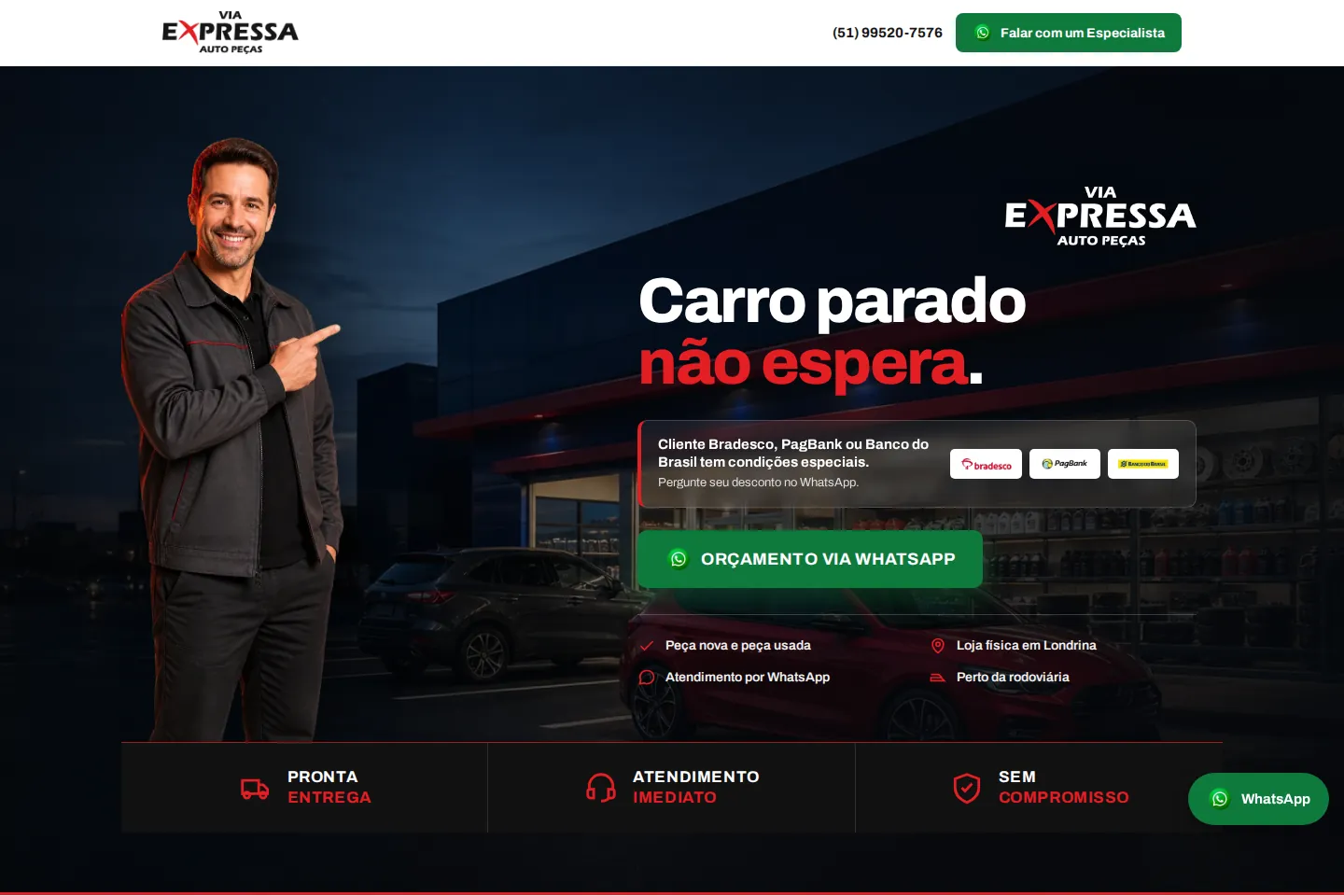 Home do site da Via Expressa